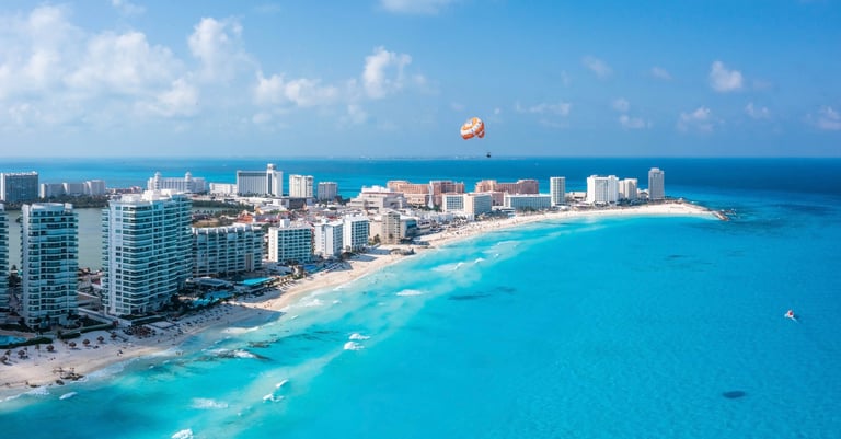 Photo taken in Cancun, Mexico - beautiful Caribbean beach scenery